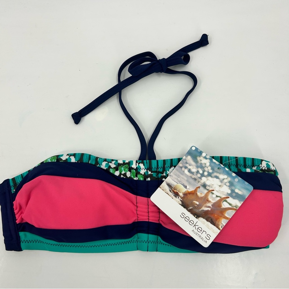 NWT Seekers Australia Bandeau Bikini Swim Top Small